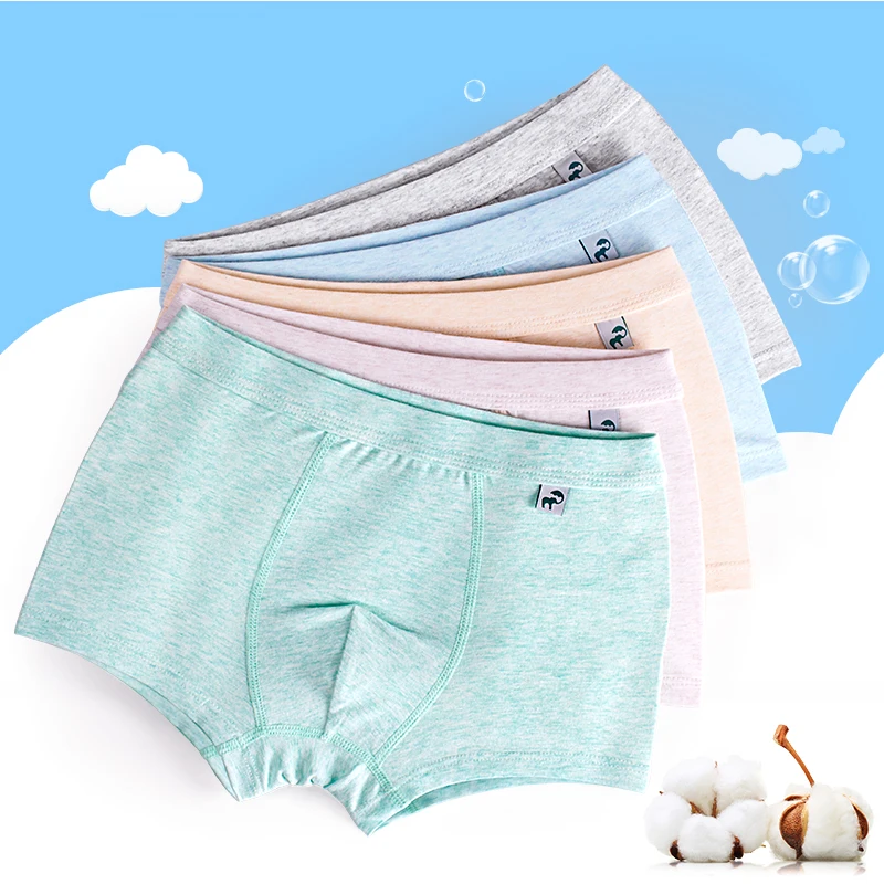 

Wholesale OEM Solid Color Gray Character Cotton Breathable Underwear Teen Kid Boys Children Underpants, Gray kids boys underpants