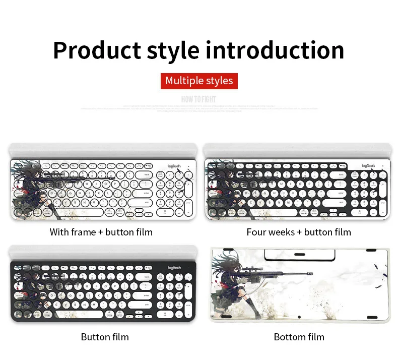 Custom Printing Removable Design Laptop Keyboard Skin For Logitech K780