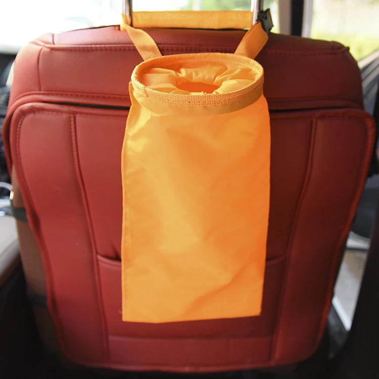 Car interior washable oxford hanging back seat garbage bag organizer for car