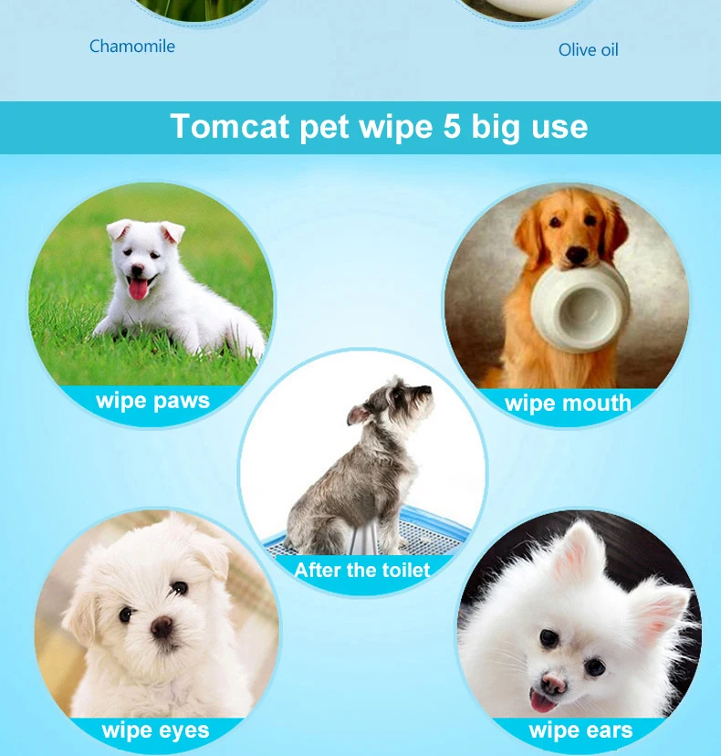 Pakeway Pet Paw Wet Wipes Antibacterial Pet Wipes Pets Cleaning Wipes