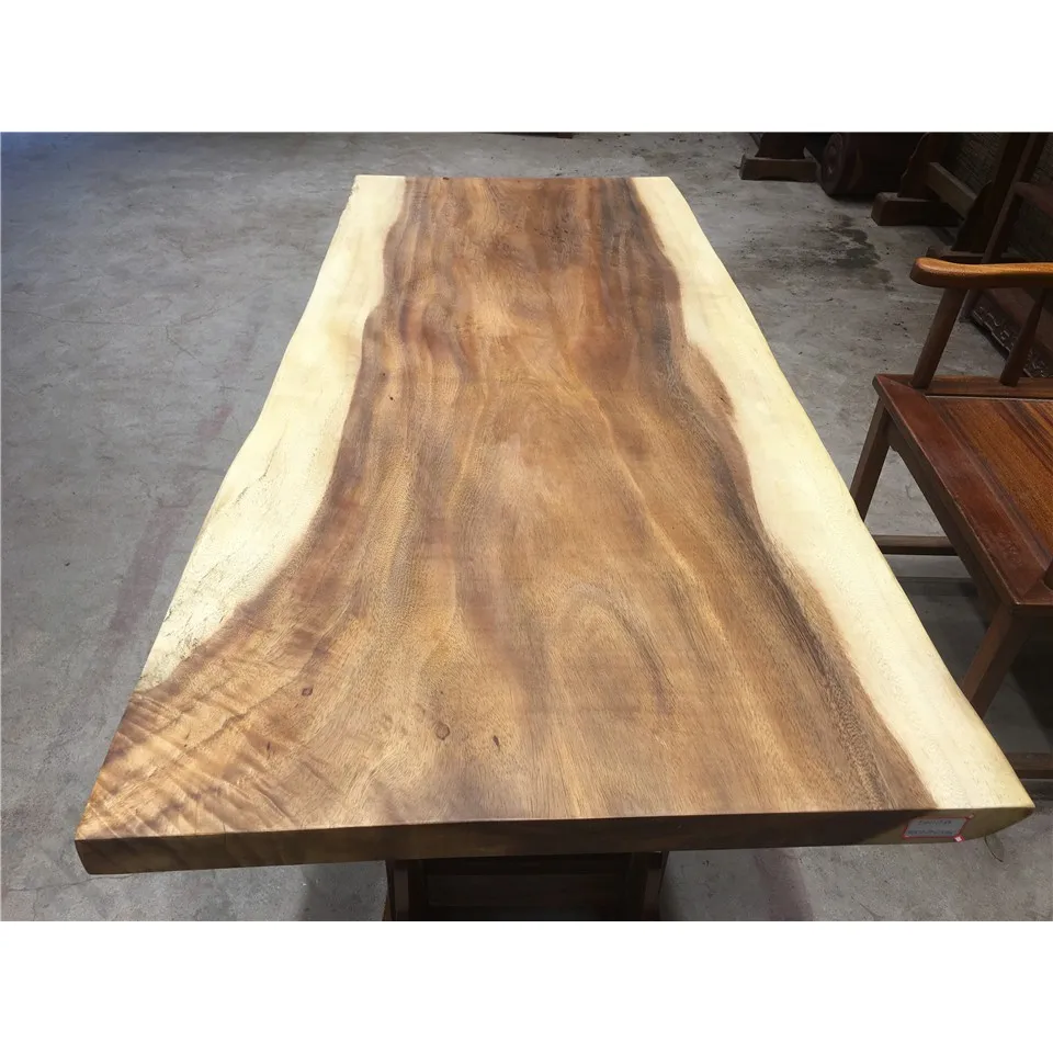 
China Factory Customize Live Edge Solid Wood Slab Dining Table 