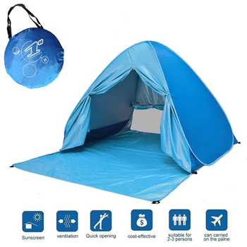 Pop Up Portable Beach Canopy Sun Shade Shelter Outdoor Camping Fishing Tent 190t With Front Zippered Door Blue Buy Camping Tents 2 Personsbamboo