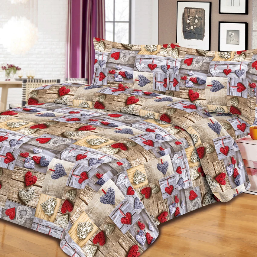 100polyester Microfiber Printed Bedsheet Fabric Bedding Fabric Supplier Sets With Curtains