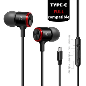 Type C Wired Earphones Microphone HiFi Stereo Sound
