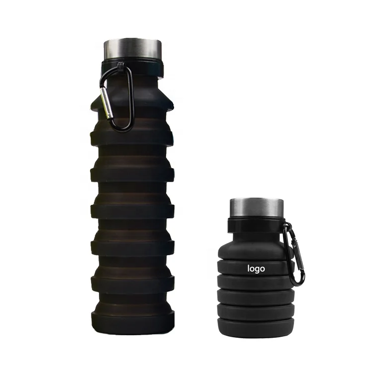 

550ml Silicone Foldable Collapsible Water Bottle Squeeze Bpa Free Portable Sport Water Bottles Outdoor Climbing, Customized color