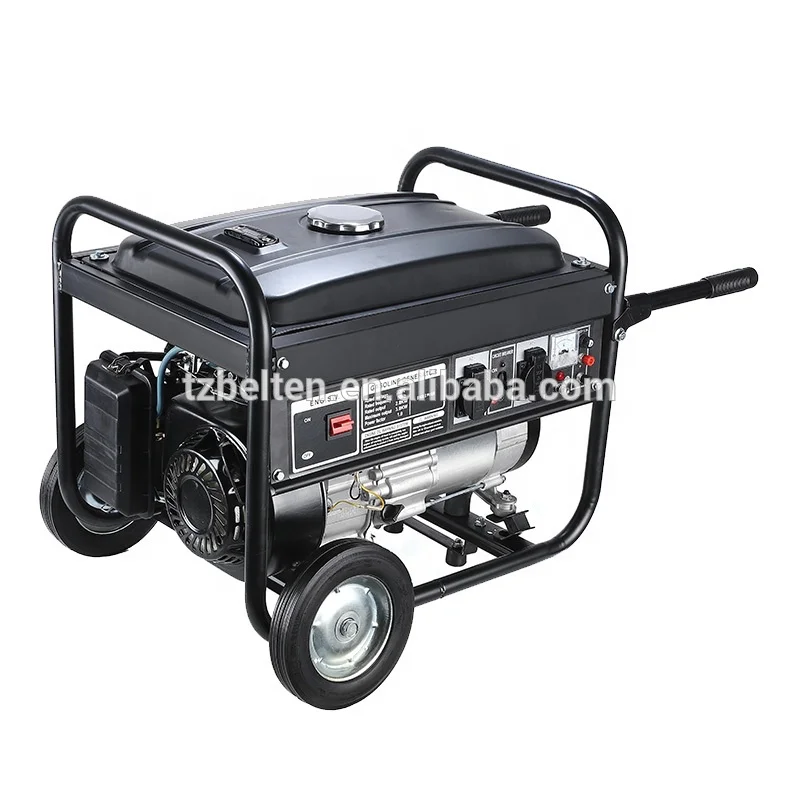 
Portable home use 3kw stirling wind power 12v dc 220V single phase 7hp engine with wheels electric start gasoline generator 