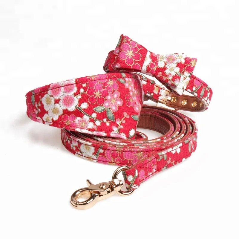 

Red Gilding Japanese Style PU Designer Dog Collar