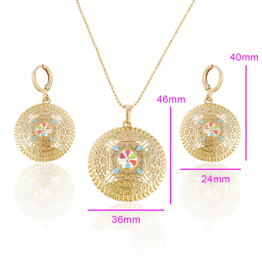 

63891- Xuping Round Shape African jewelry sets Jewelry Fashion With 18K Gold