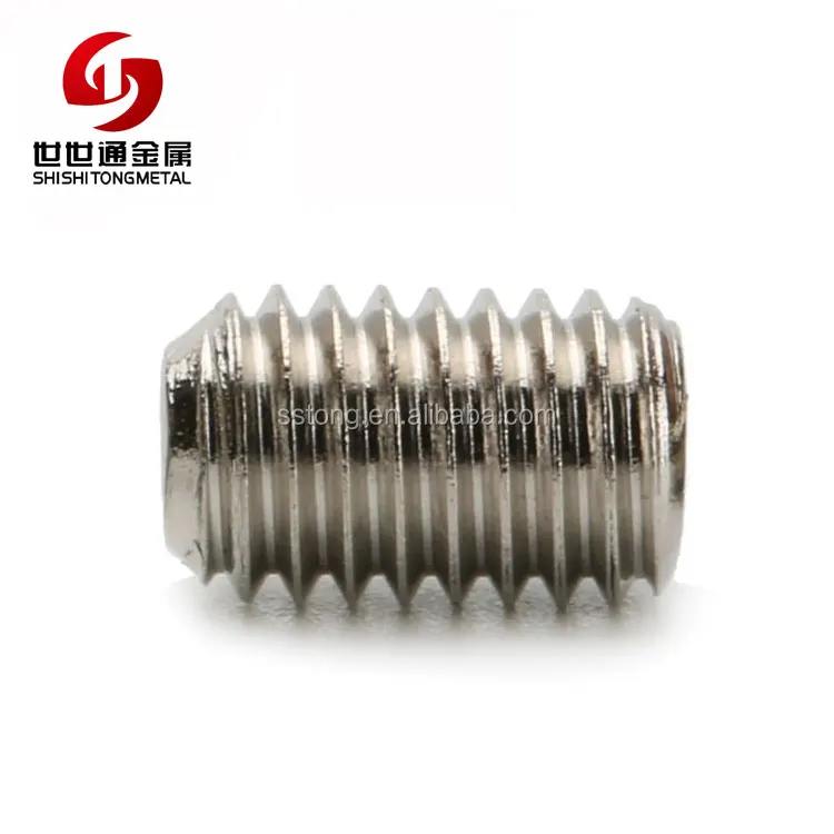 
DIN913 M2 M2.5 M3 M4 M5 304 Stainless Steel Metric Thread Grub Screws Flat Point Hexagon Socket Set Screws Headless 