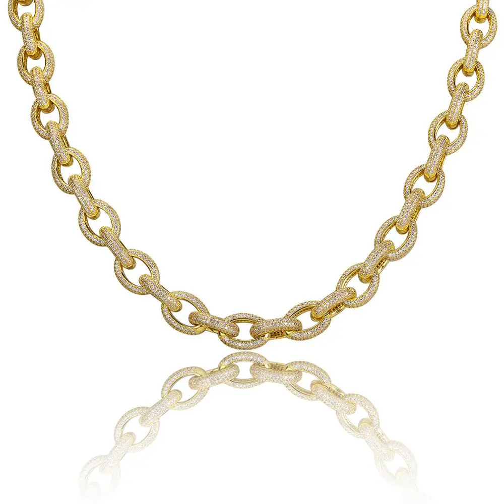 

Hip Hop Jewelry Gold Silver Miami Cuban Link Chain Men's Necklace