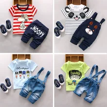 2016 Newest Summer baby sets boys clothes cotton o neck shorts with chracter print children toolders