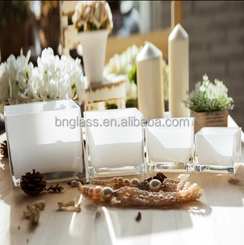 White Square Glass Flower Vases Wholesale Buy Square Flower