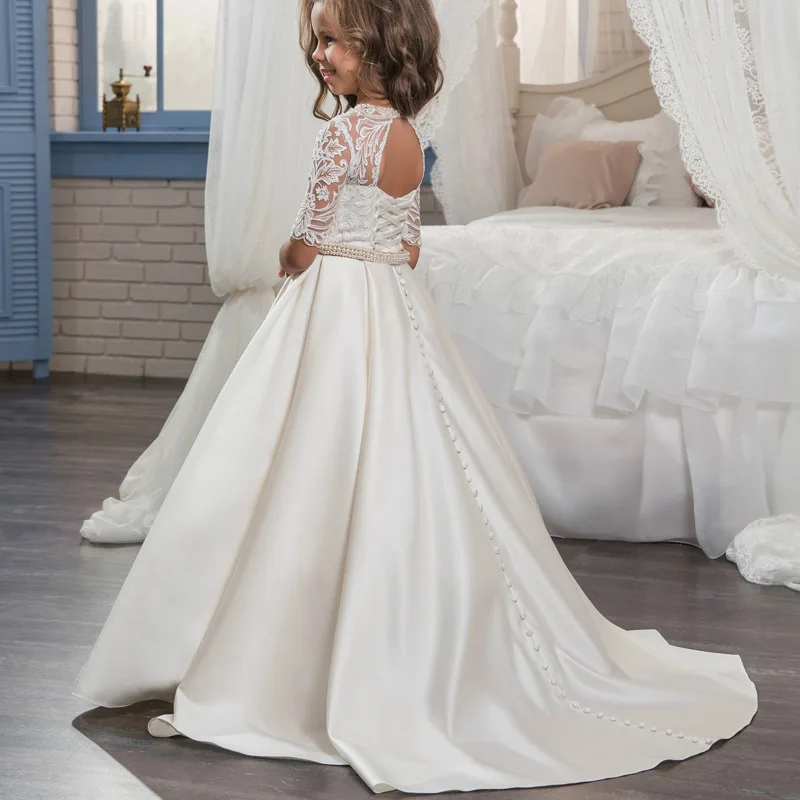 white ball gown for kids