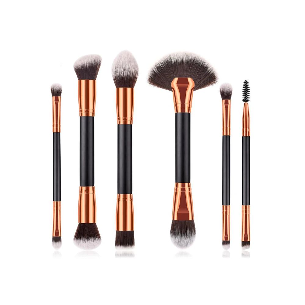 

Wood Wooden Handle Long Ferrule With Goat Hair 6pcs Makeup Brush, Customized color