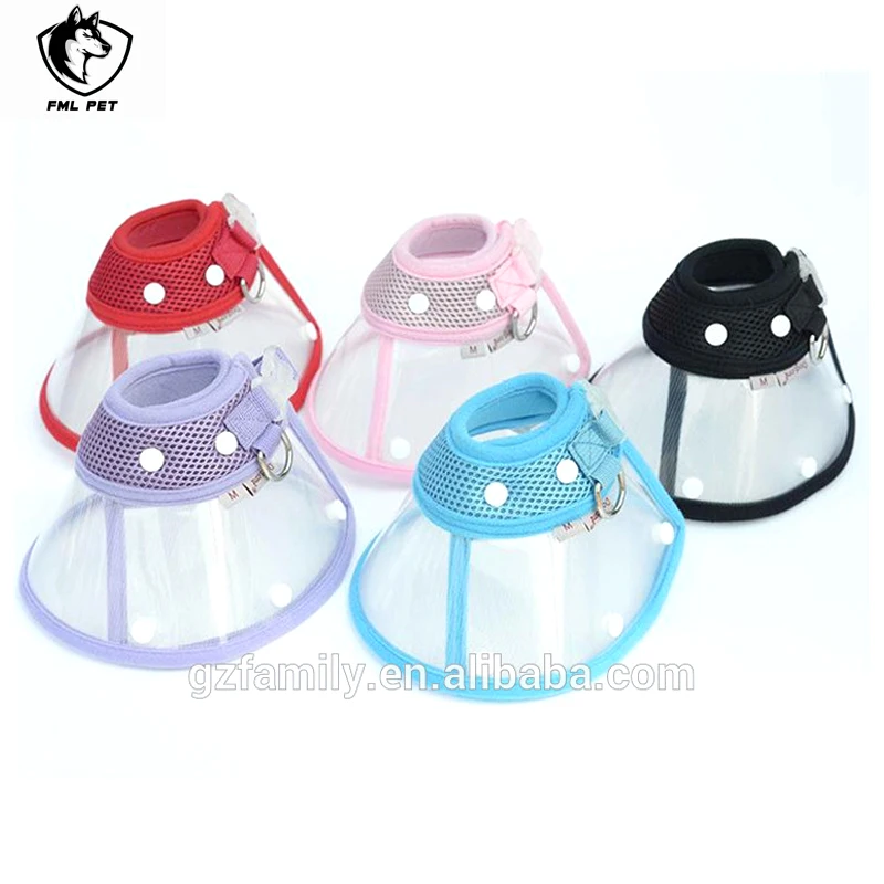 

Mesh Transparent Ventilate Anti-bite Dog Cone Collar, Black;blue;purple;pink;red