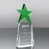 Green star awards cheap glass star trophy green crystal trophy