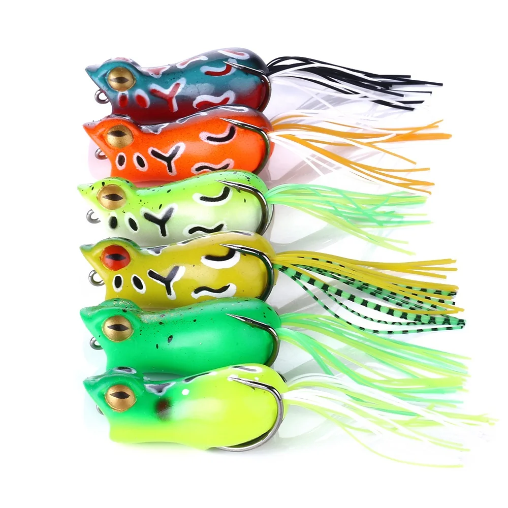 

Hengjia cheap topwater frog lures 5CM 12G jump frog lure soft plastic lure, 6 available colors to choose