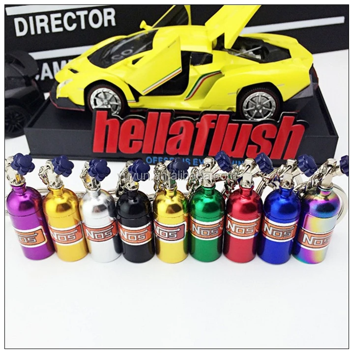 Universal Black/red/blue/silver Nitrogen Gas Cylinder Keyring Key Ring Chain Jdm Metal Keychain