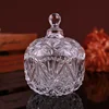 cheap crystal glass candy pot with lid for wedding decoration