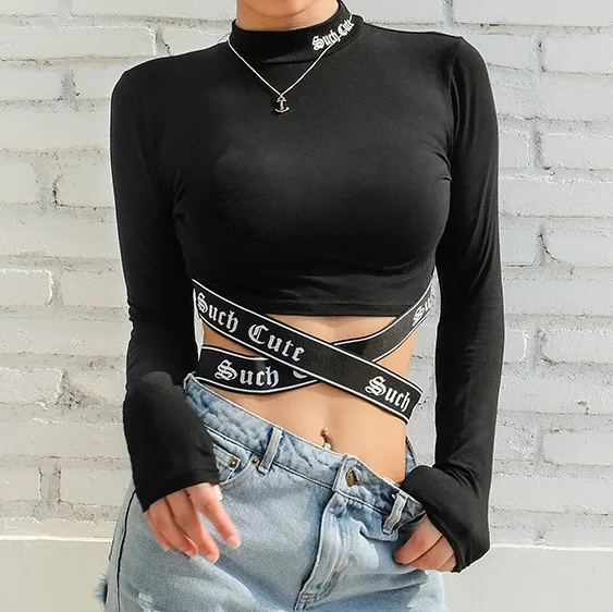 

2019 New Styles Young Ladies Sport Tank Top Bandage Slim Fitness Top T shirt Black For Women, As show