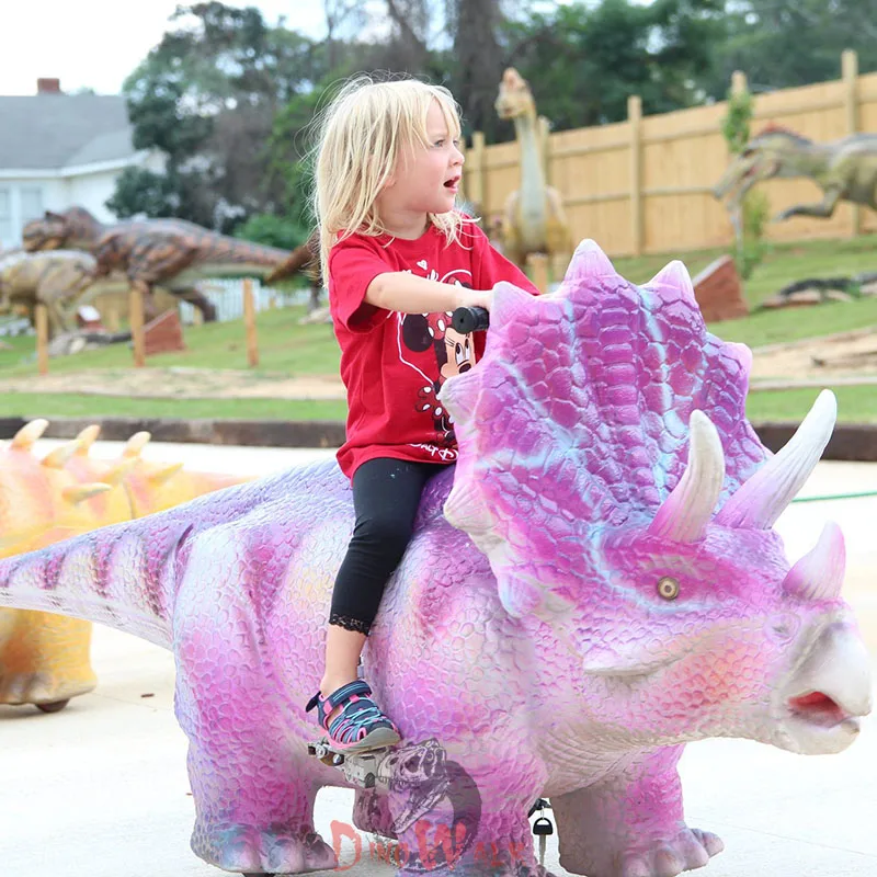 

Kids dinosaur triceratops amusement park ride simulastion safe triceratop ride, Paint realistic color