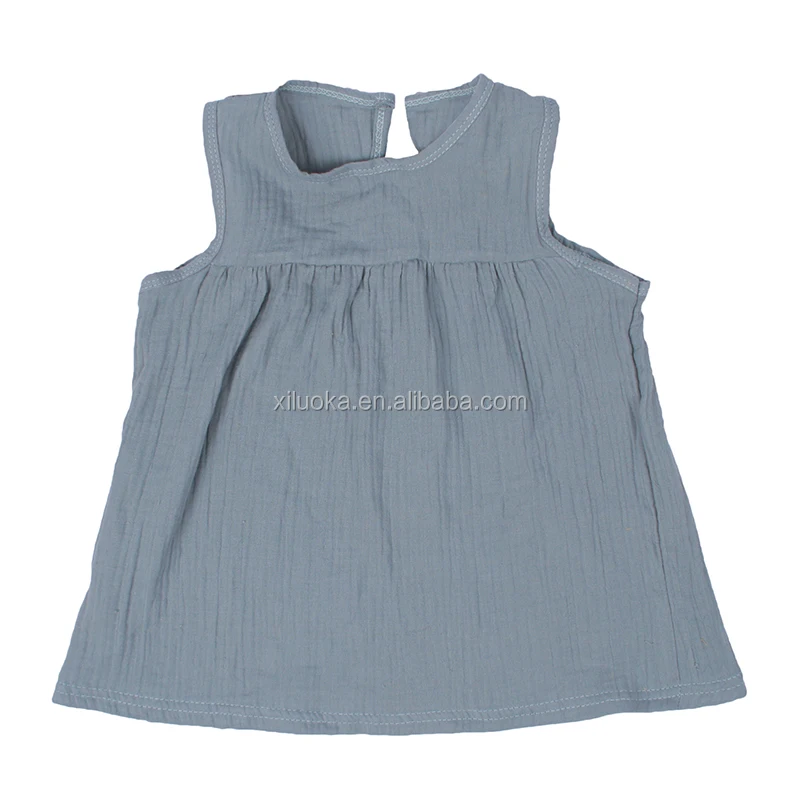 

Adorable Wholesale Casual Design Sleeveless Baby Top Hotsale Summer Cotton Girls Top Baby, Picture