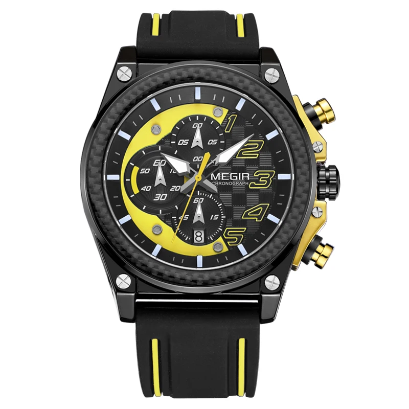 

Quartz men's watch Megir 2051 chronograph sport silicon watch