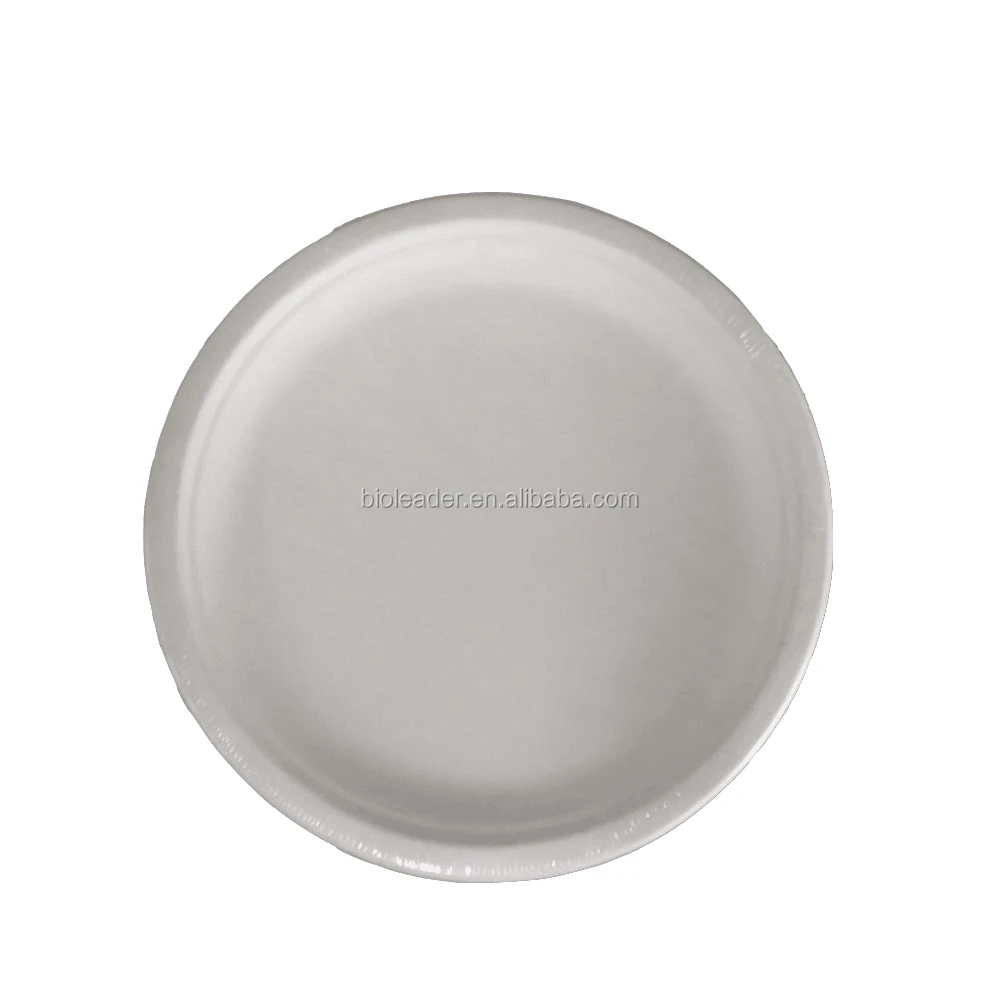 

Biodegradable Disposable Bagasse 7 inch Paper Plates, White color