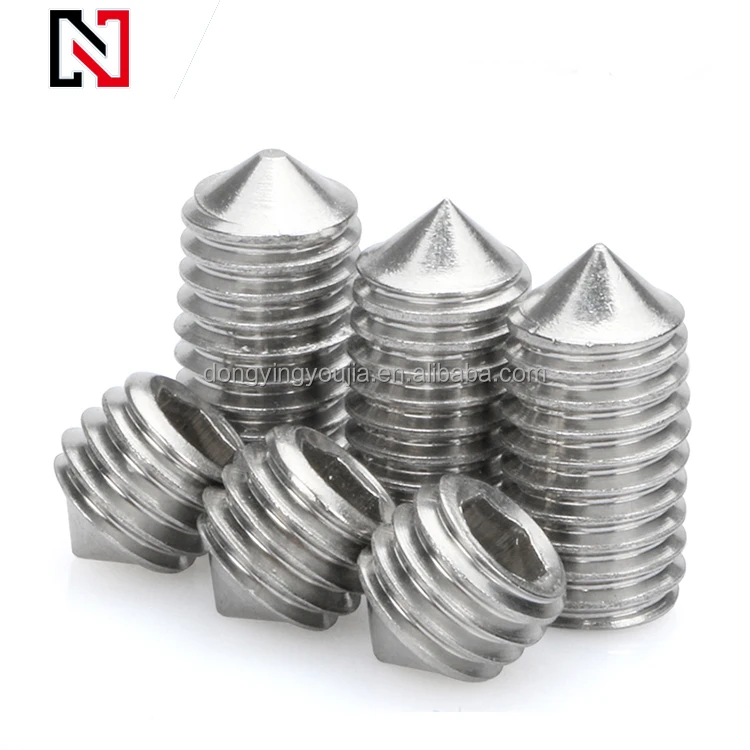 
Stainless steel hexagon socket set screw with cone point 