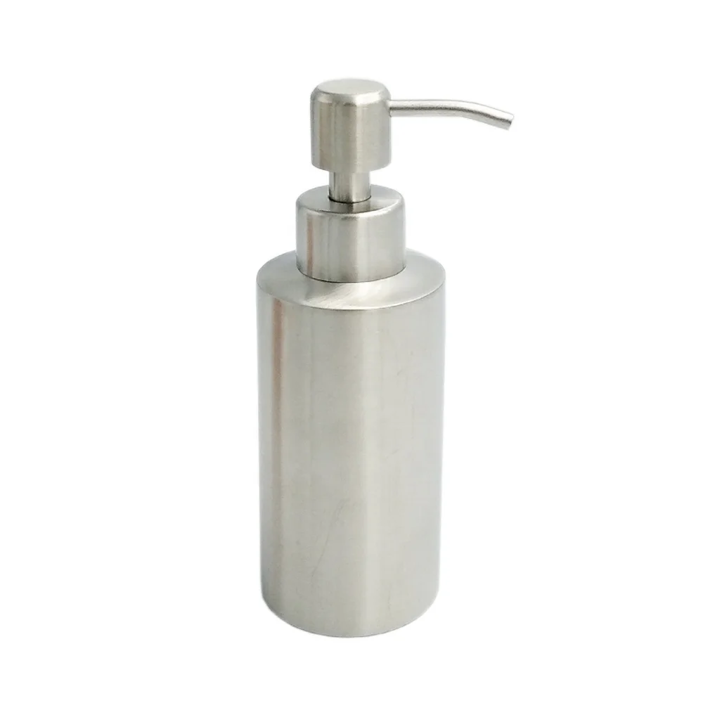 
250ml hot sale cylinder shape multi color 304 stainless steel shampoo hand soap dispenser 
