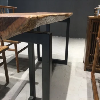 Natural Grain African Ebony Wood Top Free Edge Zingana Wood Slab