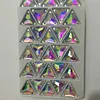 Stock Selling Fancy High Quality Triangle Shape Crystal AB Color Sew on Crystal Beads For Garment