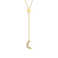

N181096 xuping accessories women charm ladies jewellery moon star y shaped 14 k color 925 sterling silver necklaces+moon jewelry