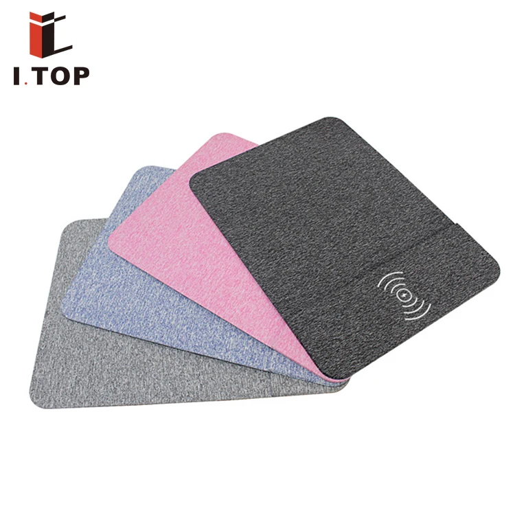 

Wireless Charger Mouse Pad 2 in 1 Mouse Pad Mat With Qi Wireless Charger, Black;blue;dark gray;pink