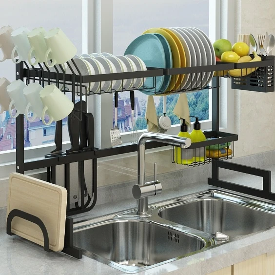 

Black Stainless Steel Kitchen Utensils, Save the Space Above the Sink