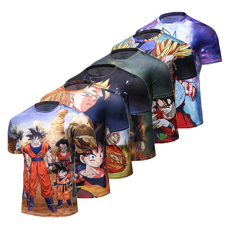 

High Quality Custom Print T Shirt Goku Sublimated T-shirt Wholesale