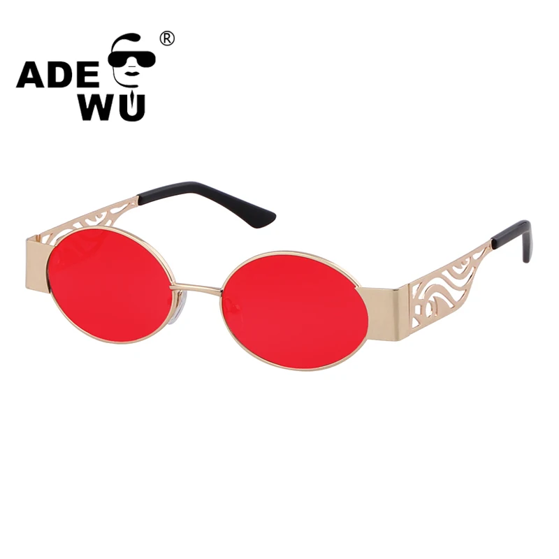 

ADE WU STY006 2019 wholesale fashion metal frame retro glasses round sunglasses for women men