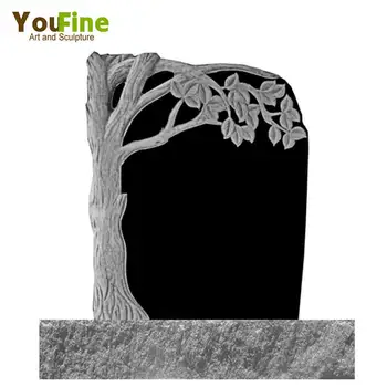 Hand Carved Black Granite Tree Carving Headstone - Buy Granite Tree ...