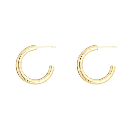 

Gold plated jewelry retro 18K gold hoop minimalist earrings