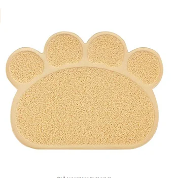 Pvc Paw Shaped Pet Food Placemat Cat Litter Catcher Mat Dog