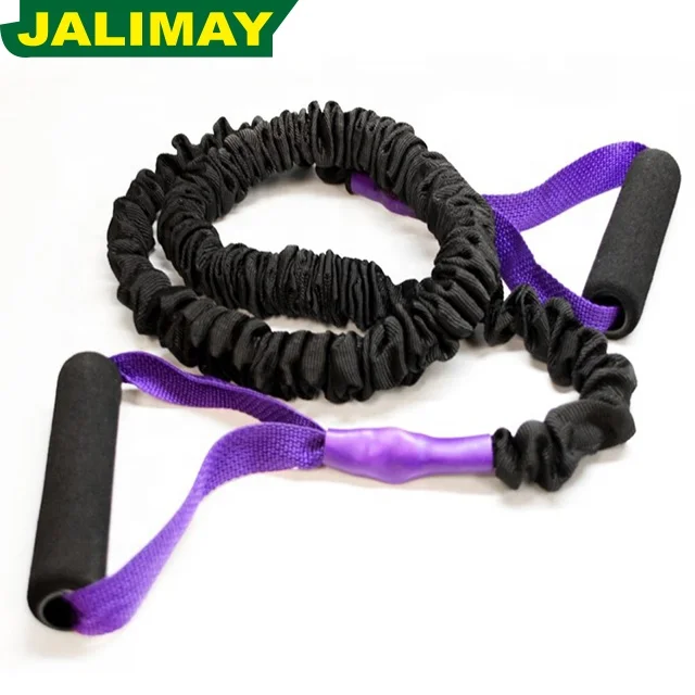 

Sport Covered Resistance Bands with PADDED HANDLES, NYLON SAFETY SLEEVE & PREMIUM Resistance Bands, Customized color