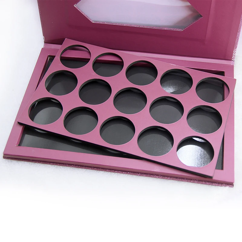 

15 color high pigment colourful magnetic empty eyeshadow palette glitter makeup, N/a