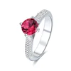 POLIVA Wholesale 24K Solid Rose Gold Plated Simple 925 Sterling Silver Colorful Stone Ruby Rings