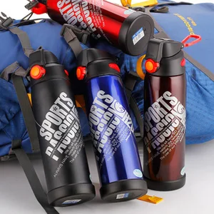 Image of Promotional double wall vacuum thermos, metal thermos flask, stainless steel thermos sport bottle