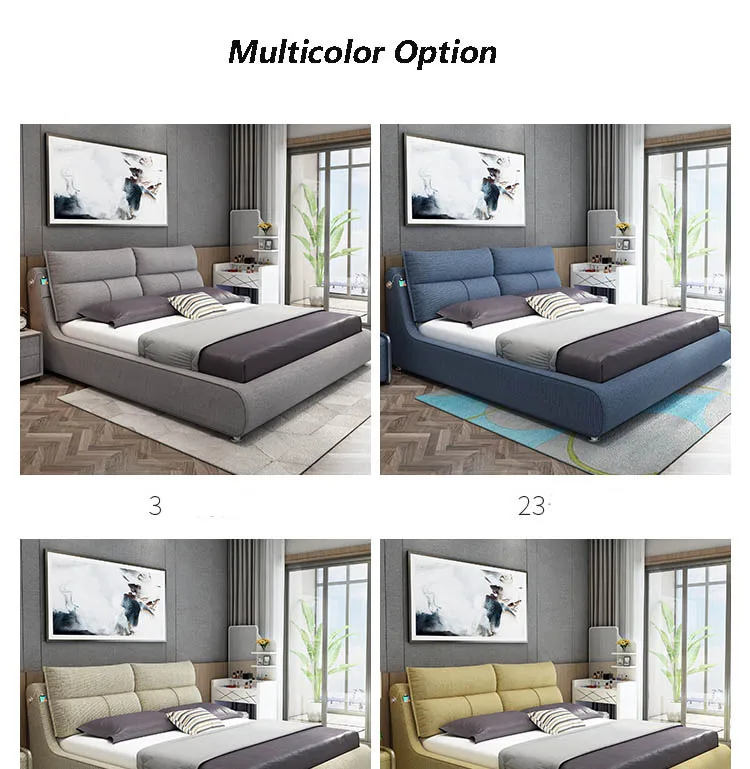 Modern Fabric Chester Bed Fashion Art Design Bedroom ...