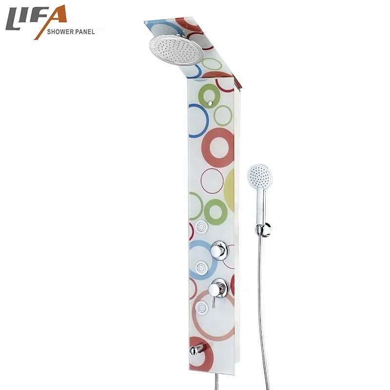 
oem manufacturer massage digital smart shower set new arrival contemporary colorful tempered glass shower panel 