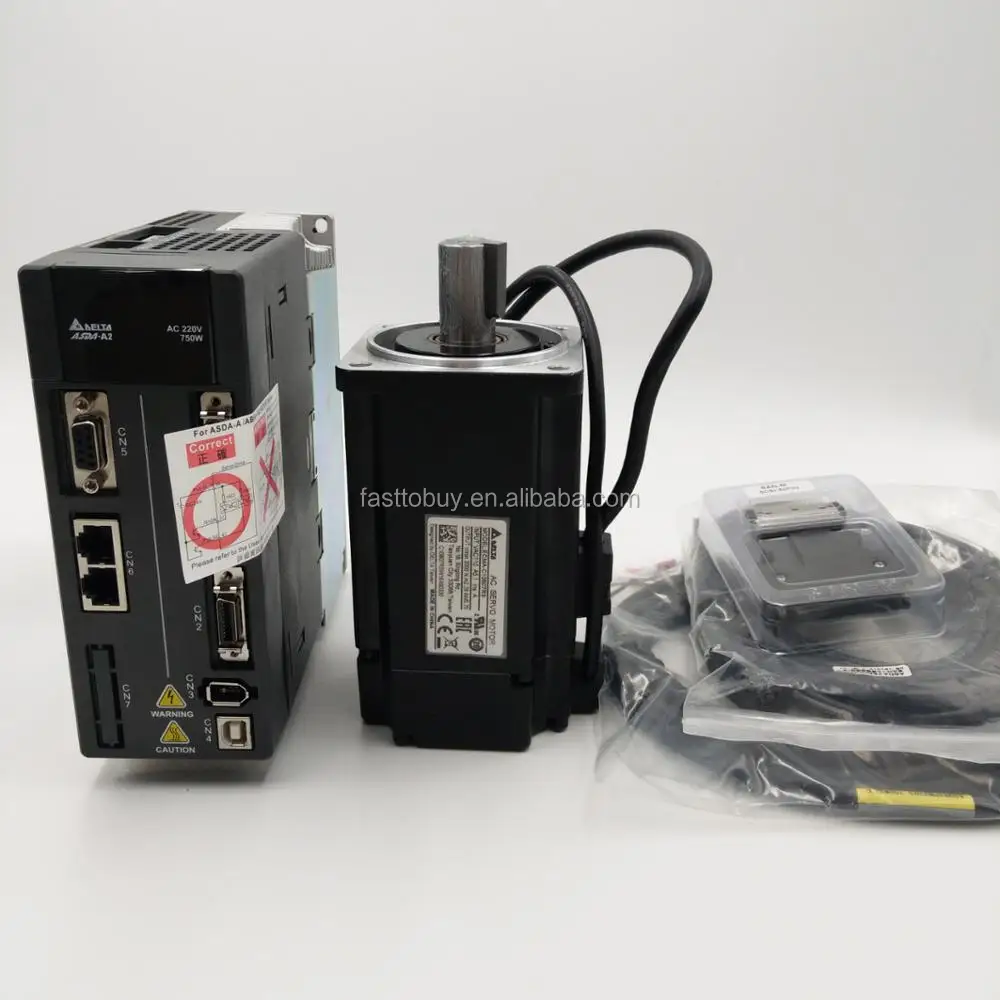 Delta 0.75kw Ac Servo Motor Ecmac10807rs+asda20721m Delta Asd Servo