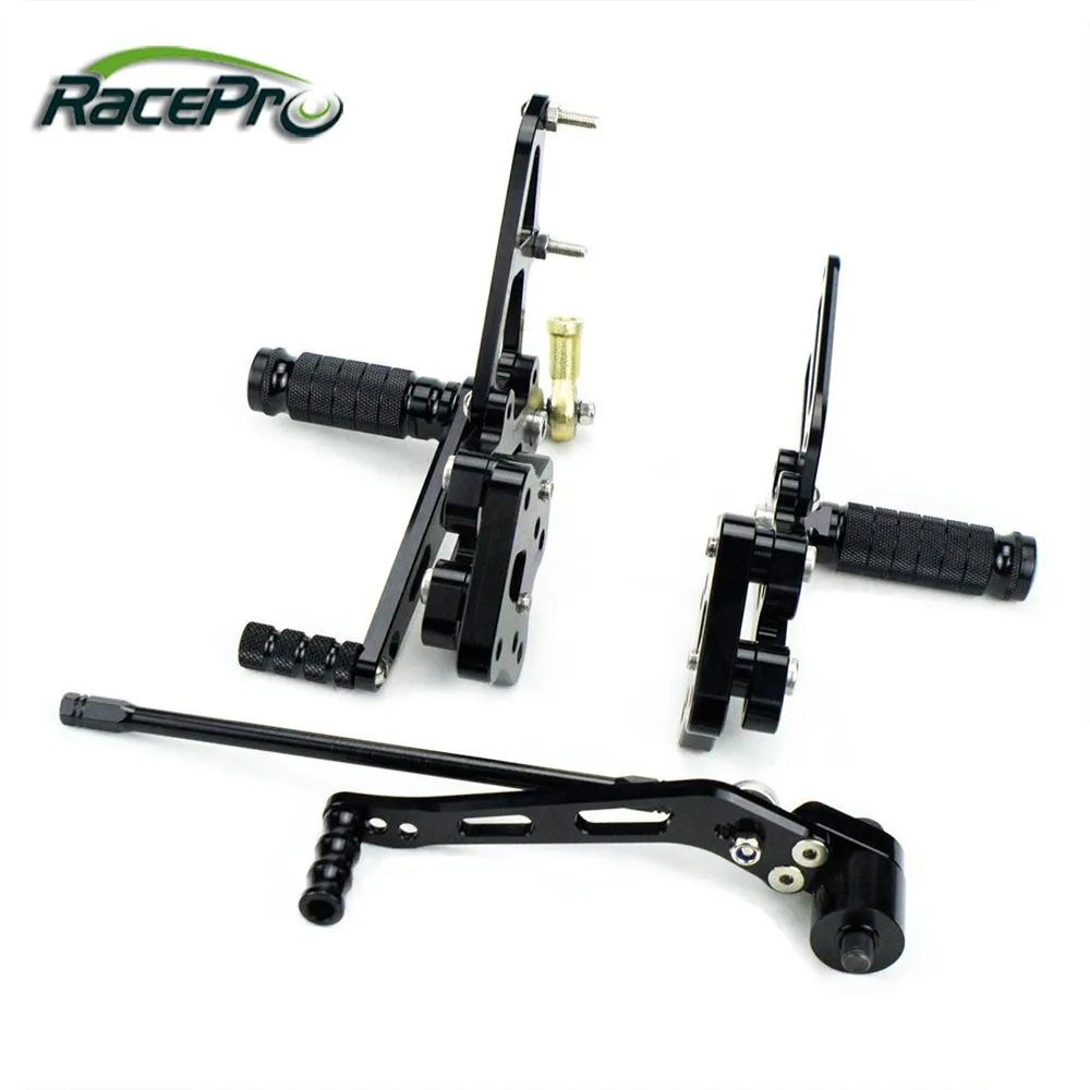 Adjustable Aluminum Motorcycle Foot Peg Replacement Rearset Kit For