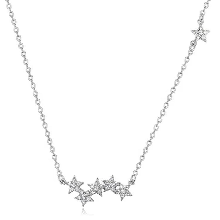 

Micro pave jewelry cubic zirconia necklace star