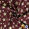 Wine Red Bottom Stars Print Custom Cotton Fabric Digital Printed Full Colours Cotton Fabric